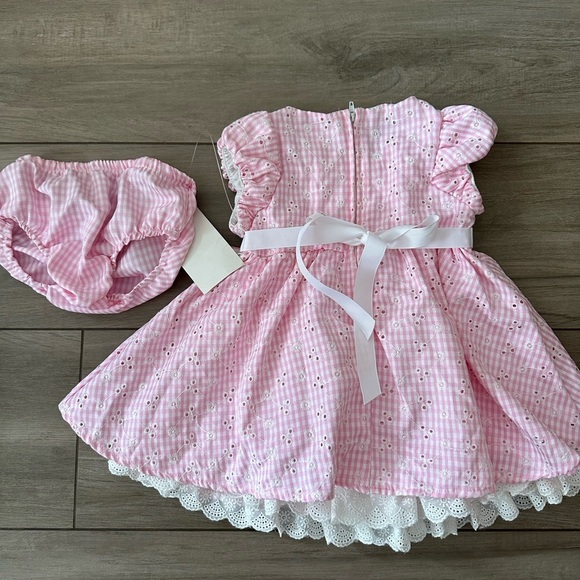 Floral and Pink Gingham Kids Dress Set toddler girl spring dresses. Brand new - Picture 4 of 8